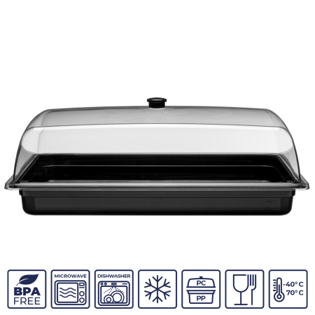 Гастроемкость 1/1 h= 65 мм. 530*325 мм. 6 л. п/п черная GP /1/6/