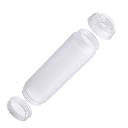 Емкость для соуса  750 мл. d=70 мм. h=237 мм. с 2 крышками, с силик. носик. широкая прозрачная, крышки прозрачные GP /1/96/