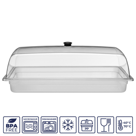 Крышка GN1/1 53*32,5 см. h=12,5 см. поликарбонат, прозрачная (поднос,гастр76854,76838,76846,76744,76745,76746,76747,76748,76749,76750,76751) GP /1/6/