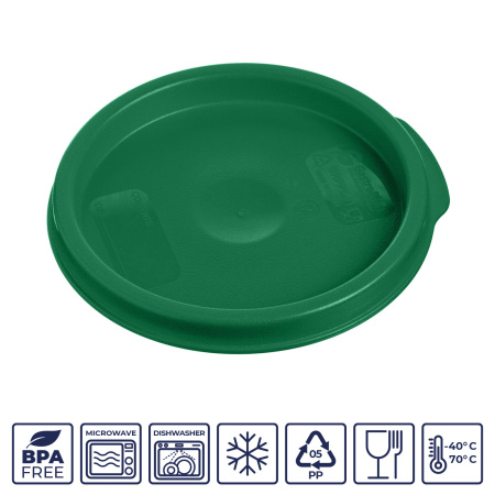 Крышка для контейнера для прод. круг. d=135 мм. зеленая, п/п (конте. 76718) GP /1/12/ ТП