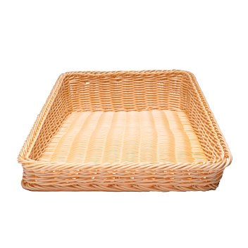 Корзина для хлеба прямоуг. 45*30 см. h=4/10 см. с приподнятым краем бежевая полиротанг MGprof /1/25/ Корзина для хлеба прямоуг. 45*30 см. h=4/10 см. с приподнятым краем бежевая полиротанг MGprof /1/25/