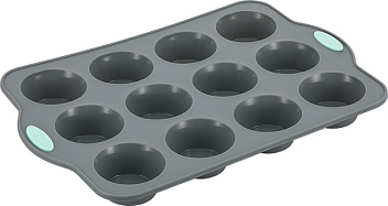 Форма для выпечки кексов 34*22,5 см. 12 ячеек d=60 мм. силикон /1/