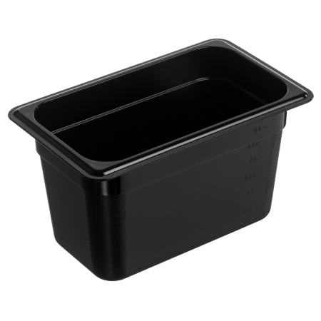 Гастроемкость 1/4 h=150 мм. 265*162 мм. 3,6 л. поликарб. черная GP /1/