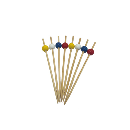 Пики 12 см. 100 шт/уп бамбук Жемчужина цветная /1/ Пики 12 см. 100 шт/уп бамбук Жемчужина цветная /1/