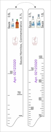 Линейка Sauza (0.5л./0.7л./1 л.)/ Hornitos (0.7л.) L=28 см. В=2 см. /1/