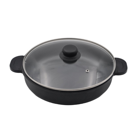 Сковорода d=26 см. h=6,5 см. 2,9 алюм.с антиприг.покрыт.глуб с крышкой с 2 ручками /1/ АКЦИЯ