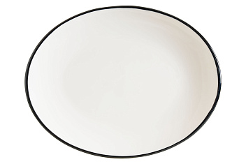 Блюдо овальное 310*240 мм. Линеа Черный, форма Мув Bonna /1/6/582/