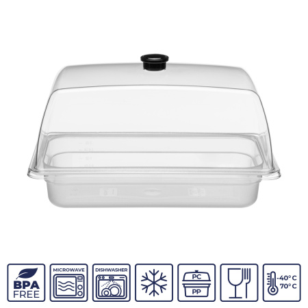 Гастроемкость 1/3 h= 65 мм. 325*176 мм. 2 л. п/п прозрачная GP /1/18/