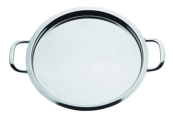 Поднос для подачи d=38 см. нерж. с ручками Abert /1/