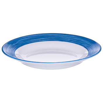 Тарелка d=225 мм. глубокая синий край Браш /1/6/24/