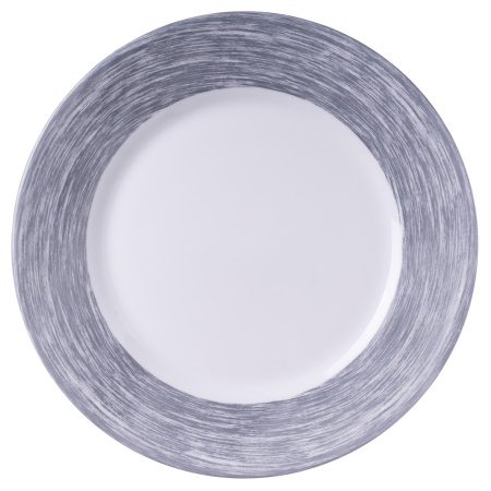 Тарелка d=254 мм. серый край Браш /1/6/24/ АКЦИЯ