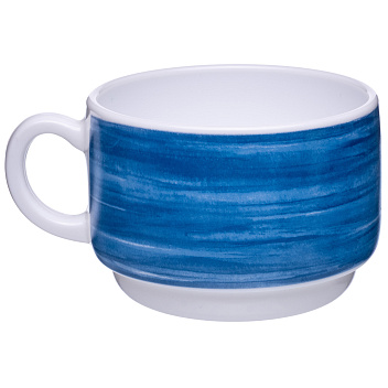 Чашка 190 мл. чайная d=76 мм. h=57 мм. синий край штабелир. Браш (блюдце 40597) /1/12/48/